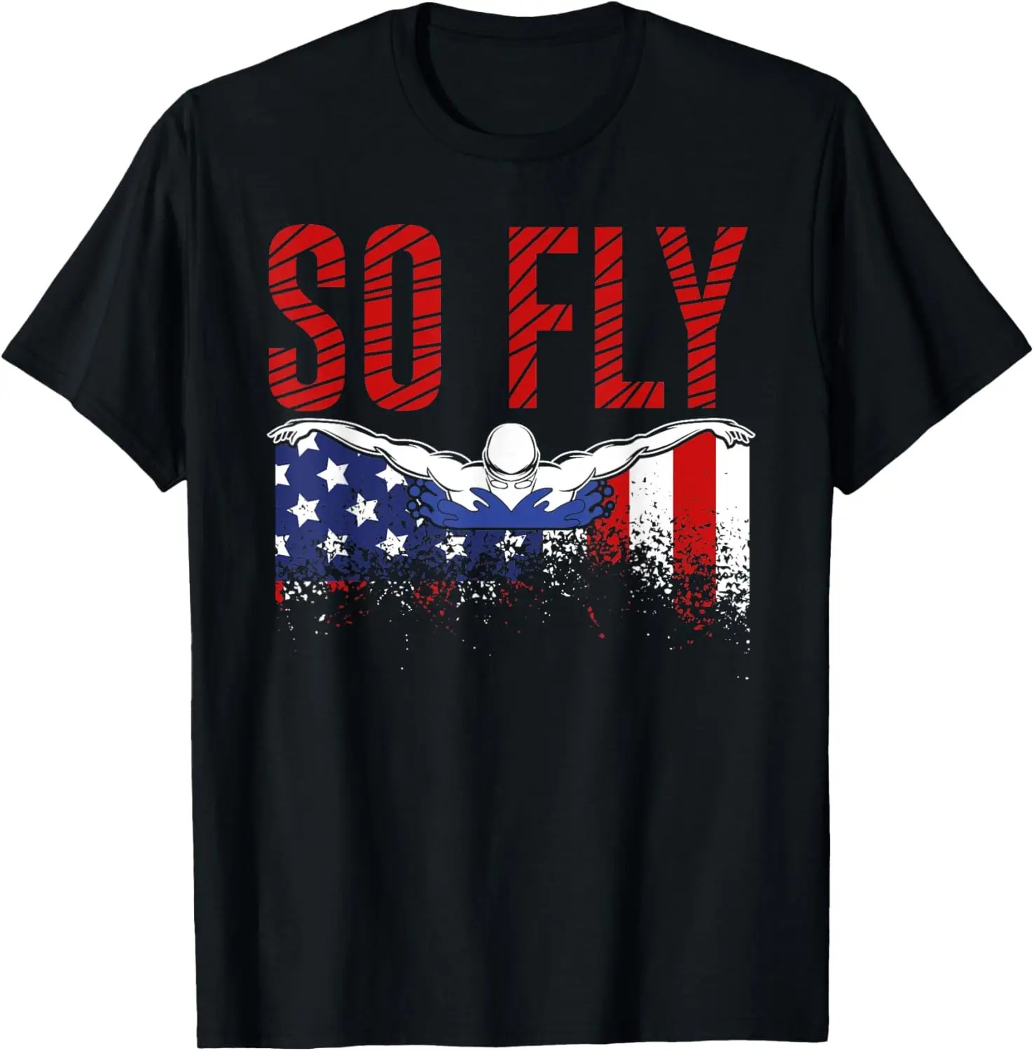 New t-shirt - So Fly USA Swimm - Aquatic Sports Swimming ulasan dan harga